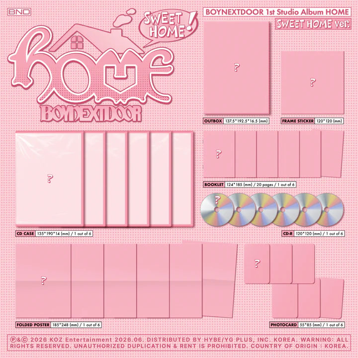 (PRE-ORDER) BOYNEXTDOOR - HOME 1ST STUDIO ALBUM [SWEET HOME VER.]