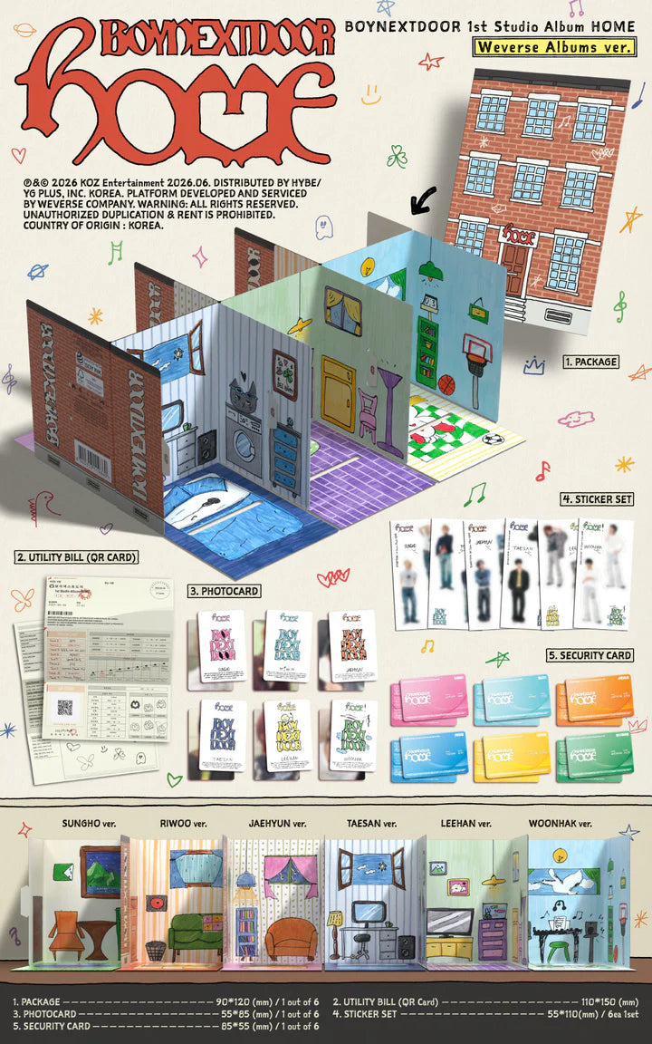BOYNEXTDOOR - HOME 1ST STUDIO ALBUM [WEVERSE ALBUM VER.]
