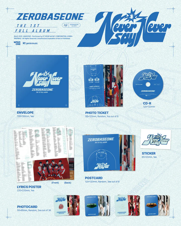 ZEROBASEONE - NEVER SAY NEVER 1ST FULL ALBUM [SLAM DUNK VER.]