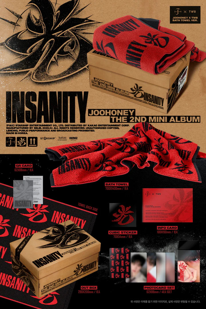 JOOHONEY (MONSTA X) - 光 INSANITY 2ND MINI ALBUM [TWB BATH TOWEL VER.]