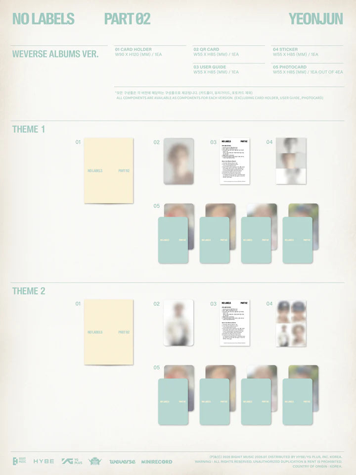 YEONJUN (TXT) - NO LABELS: PART 02 MINI ALBUM [WEVERSE ALBUM VER.]