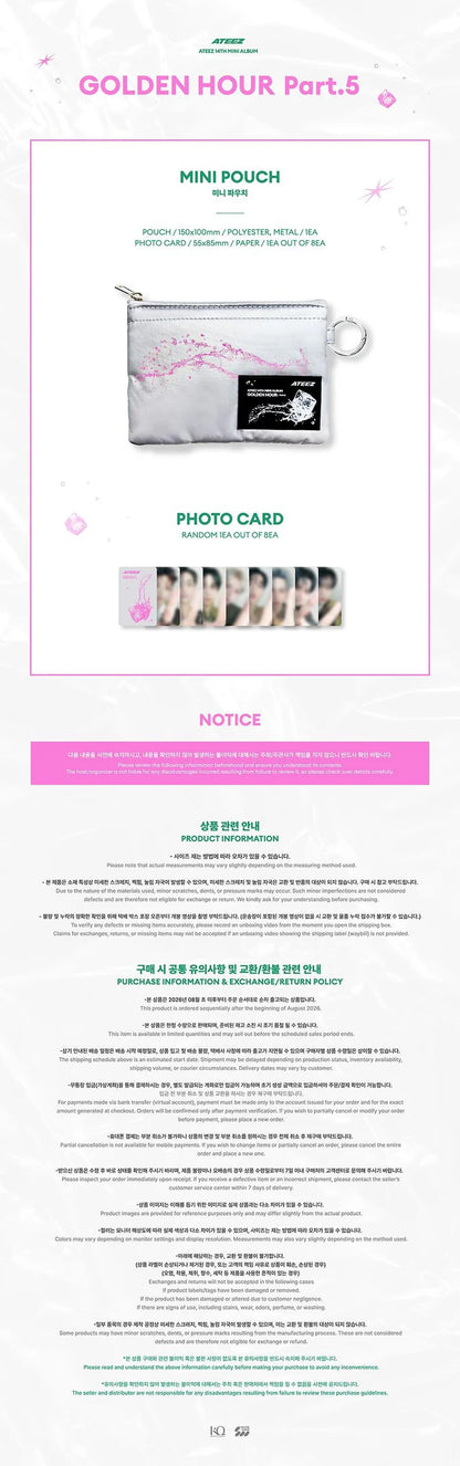 (PRE-ORDER) ATEEZ - GOLDEN HOUR: PART.5 POP-UP STORE MD MINI POUCH