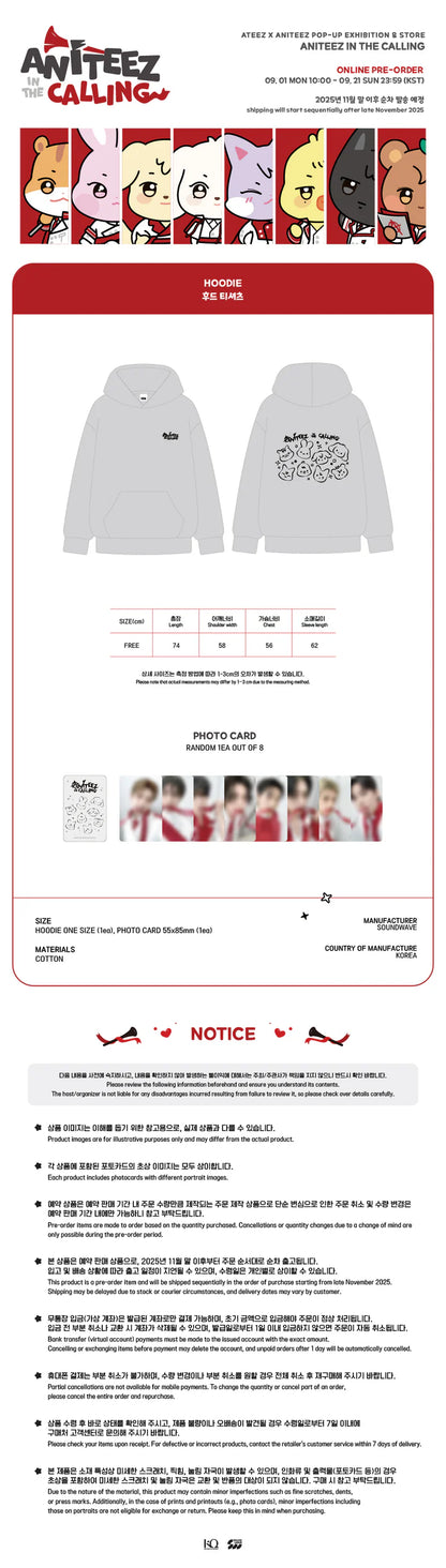 ATEEZ - SUDADERA CON CAPUCHA ANITEEZ IN THE CALLING MD