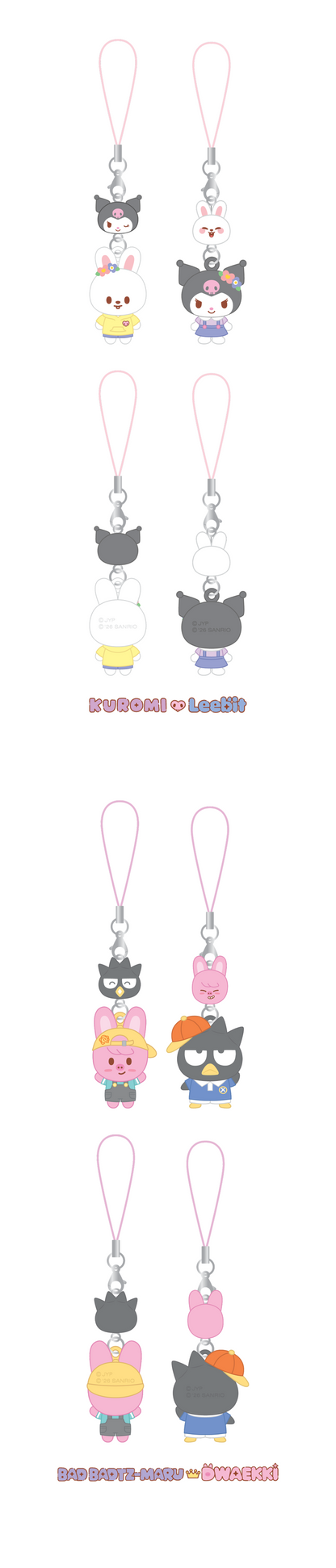 (PRE-ORDER) STRAY KIDS - SKZOO X SANRIO CHARACTER OFFICIAL MD MINI FIGURE COUPLE KEYRING