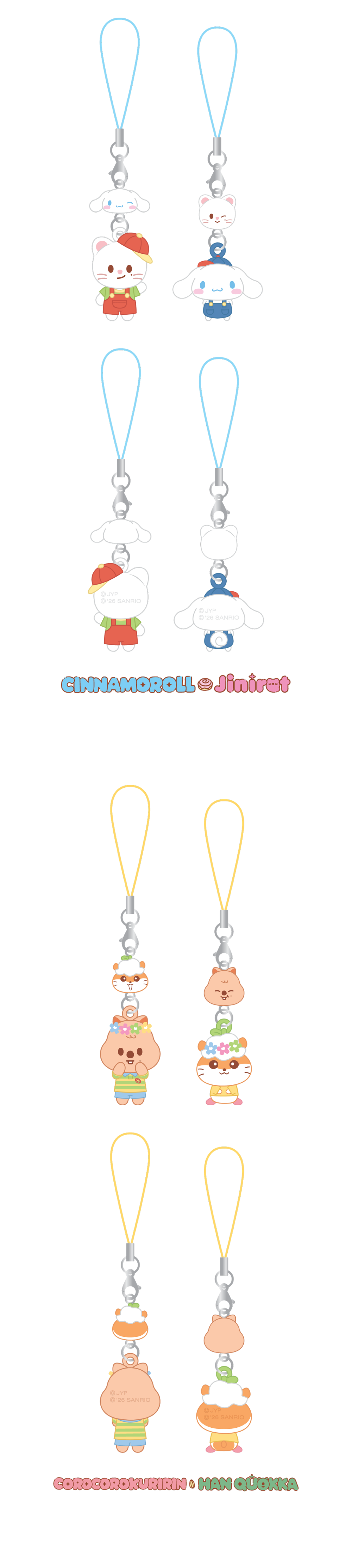 (PRE-ORDER) STRAY KIDS - SKZOO X SANRIO CHARACTER OFFICIAL MD MINI FIGURE COUPLE KEYRING